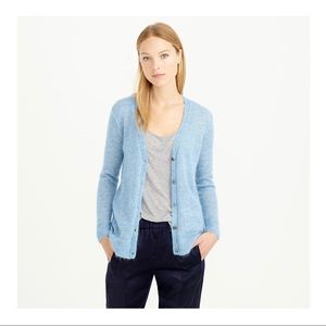 J. Crew Mohair Cardigan Sweater in Powder Blue